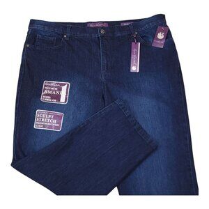 Gloria Vanderbilt Amanda Sculpt Stretch Denim Jeans 20W Short Portland Dark Wash